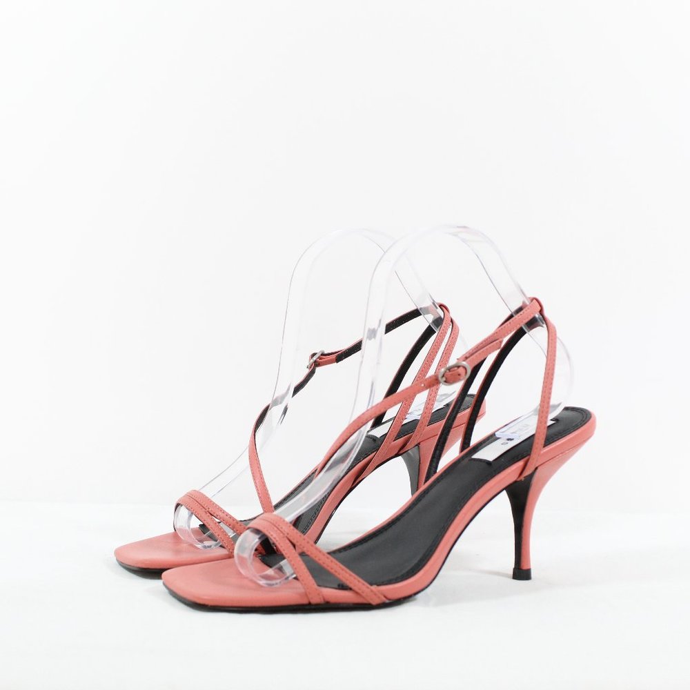 Reiss Bali Leather Strappy Sandal - Coral